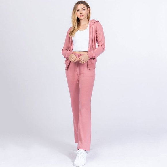 ATHLEISURE Tracksuit Jogger 2-Piece Pink Lounge Wear Set - Picture 1 of 9